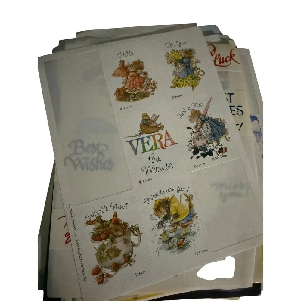 Vintage Lot 90s Stickers: Reward Encouragement Vera Mouse Birth Flowers Hallmark